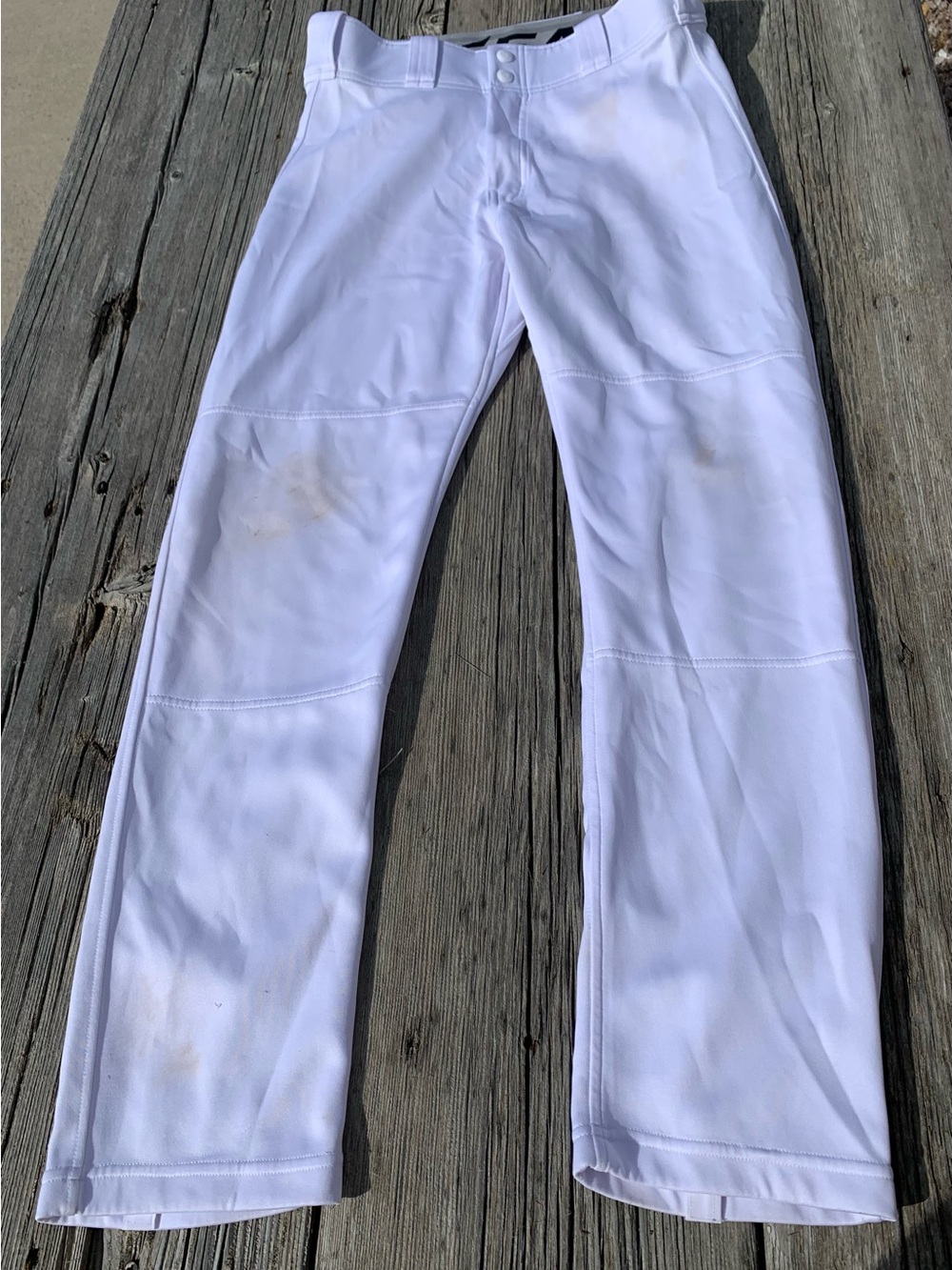 Easton Men’s Baseball Pants White Size M Medium Pockets Zipper Snaps